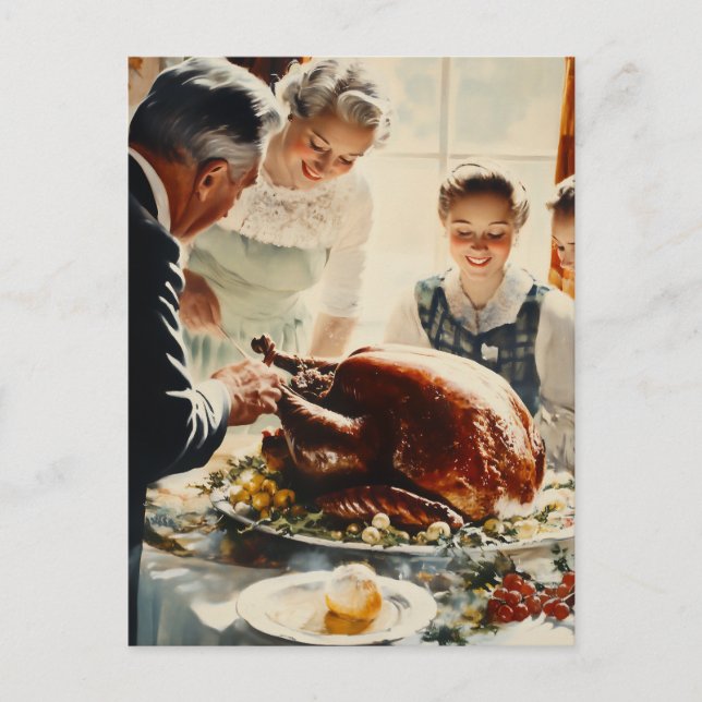Thanksgiving Joy: A Family Feast Postcard (Front)