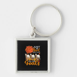 Thanksgiving Just A Girl Who Loves Fall And Goats Key Ring