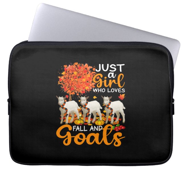 Thanksgiving Just A Girl Who Loves Fall And Goats Laptop Sleeve (Front)
