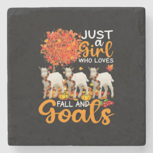Thanksgiving Just A Girl Who Loves Fall And Goats Stone Coaster