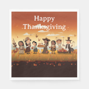 Thanksgiving Kids 12 Paper Napkin