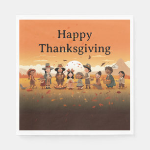 Thanksgiving Kids 13 Paper Napkin