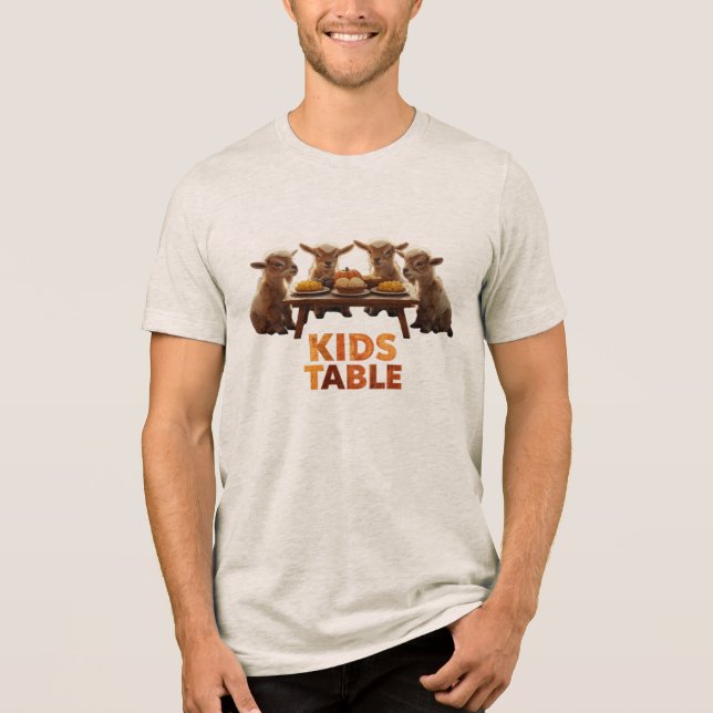 Thanksgiving: Kids' Table Tri-Blend Shirt (Front)