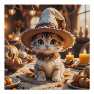 Thanksgiving Kitten Poster