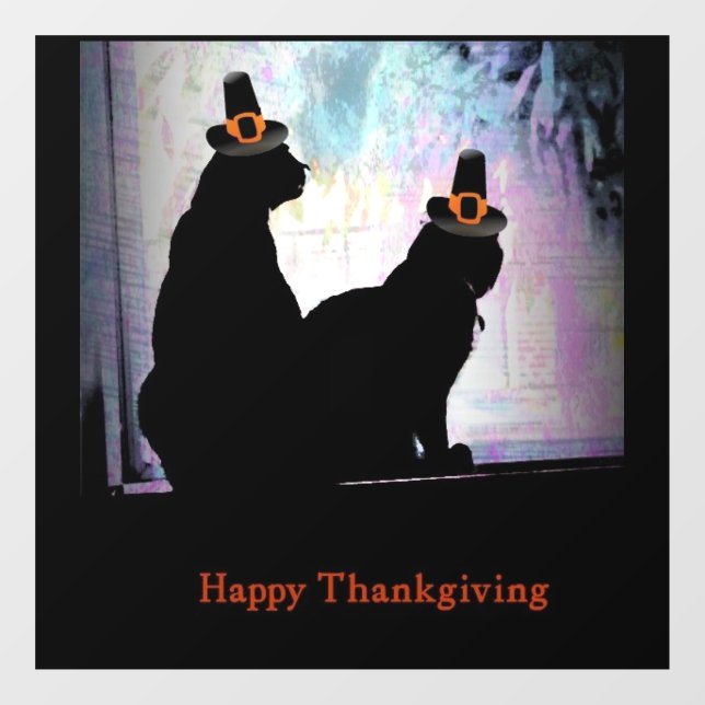 Thanksgiving Kitties Window Cling (Sheet)
