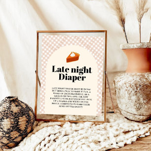 Thanksgiving late night diaper baby shower sign