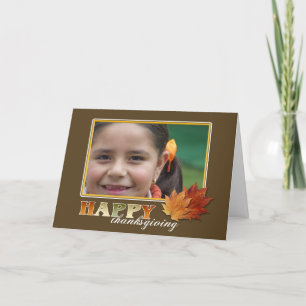 Thanksgiving Leaf Custom Photo Card