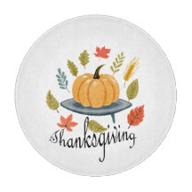 Thanksgiving Leaves and Pumpkin in Autumn colors