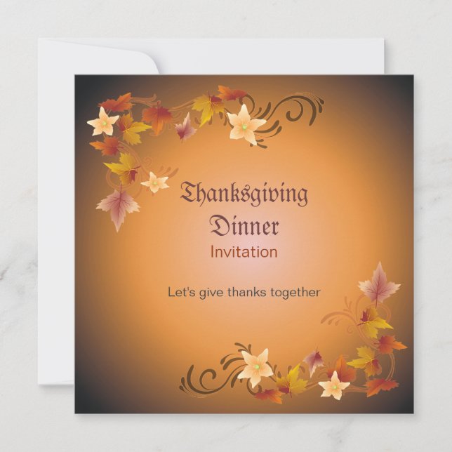 Thanksgiving Leaves Classic Fall Theme Invitation (Front)