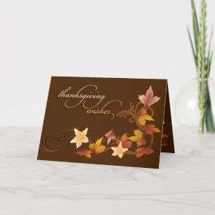 Thanksgiving Leaves Fall Theme Holiday Card