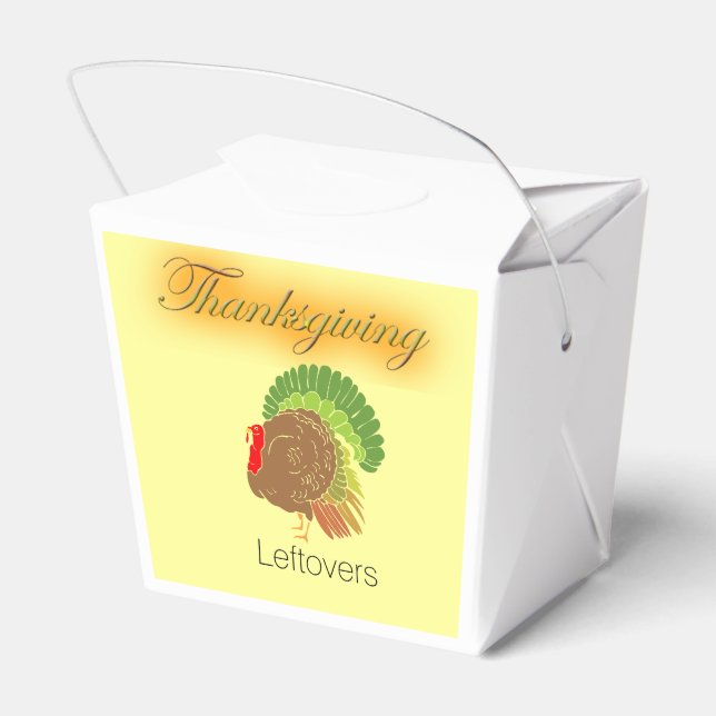 Thanksgiving Leftovers Take-Out Carton Favour Box (Back Side)