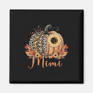 Thanksgiving Leopard Pumpkin And Sunflower Mimi  Magnet