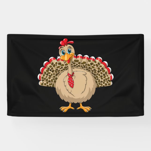 Thanksgiving Leopard Turkey Thanksgiving Autumn  Banner (Horizontal)