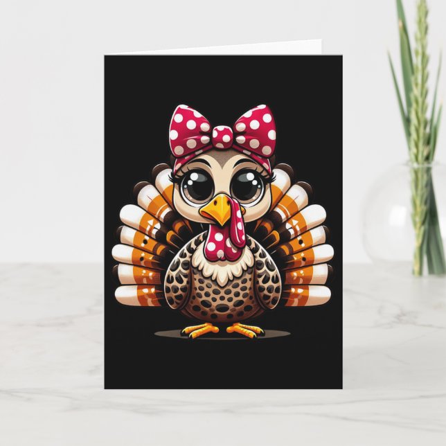 Thanksgiving Leopard Turkey Thanksgiving Autumn Fa Card
