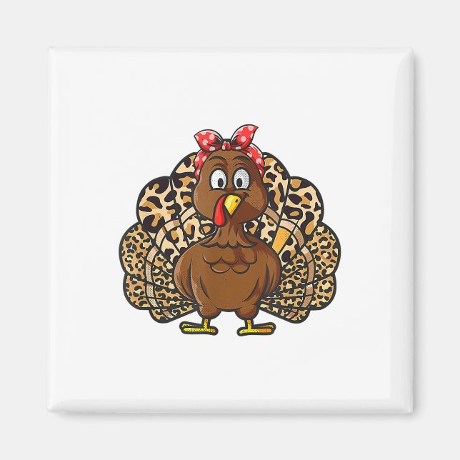 Thanksgiving Leopard Turkey Thanksgiving Autumn Fa Magnet (Front)
