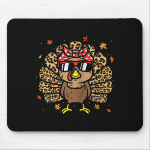 Thanksgiving Leopard Turkey Thanksgiving Autumn Fa Mouse Pad