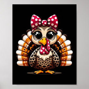 Thanksgiving Leopard Turkey Thanksgiving Autumn Fa Poster