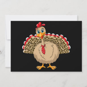 Thanksgiving Leopard Turkey Thanksgiving Autumn  Invitation