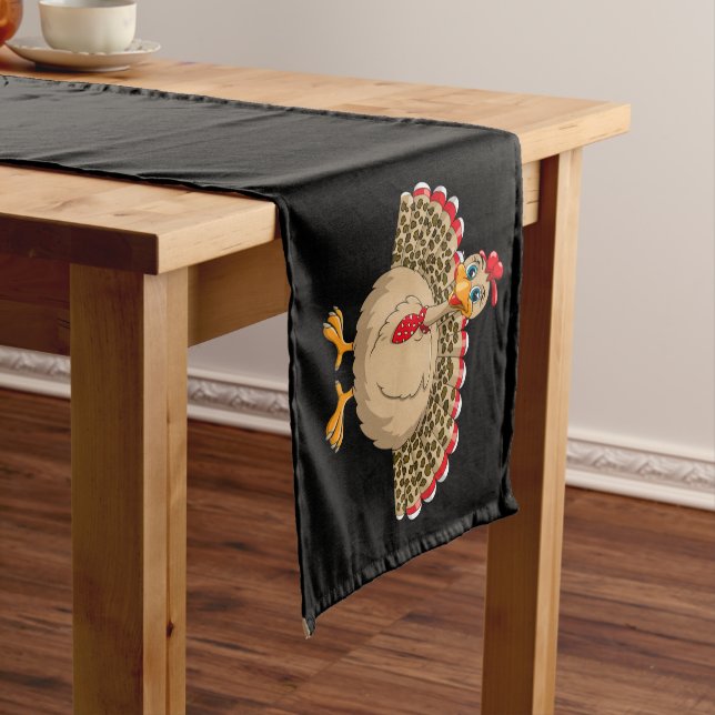 Thanksgiving Leopard Turkey Thanksgiving Autumn  Short Table Runner (In Situ)