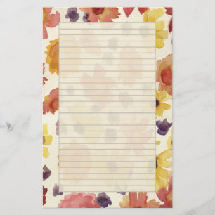 Thanksgiving Letters Autumn Flowers Fall Colours Stationery