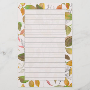 Thanksgiving Letters Autumn Leaves Fall Colours Stationery