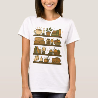 Thanksgiving Library – Cosy Autumn Reading Vibes T-Shirt