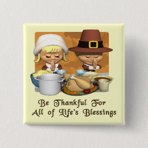 Thanksgiving: Life's Blessings 15 Cm Square Badge
