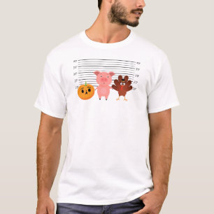 Thanksgiving Lineup – Funny Turkey Pig Pumpkin T-Shirt