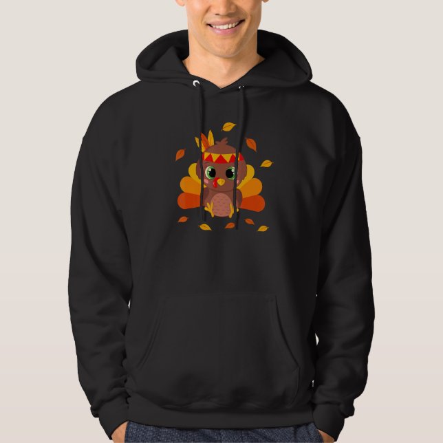 Thanksgiving Little Turkey Day Gobble Fall Toddler Hoodie (Front)