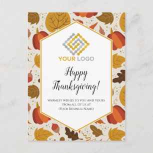 Thanksgiving Logo Business Postcard