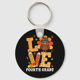 Thanksgiving Love Fourth Grade Teacher Turkey Autu Key Ring