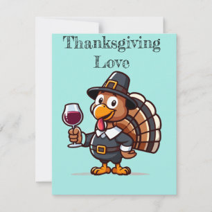 Thanksgiving Love turkey fun Holiday Card
