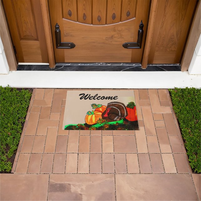 THANKSGIVING MAJESTIC TURKEY  DOORMAT (Outdoor)