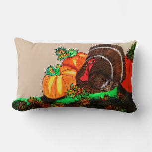 THANKSGIVING MAJESTIC TURKEY  LUMBAR CUSHION