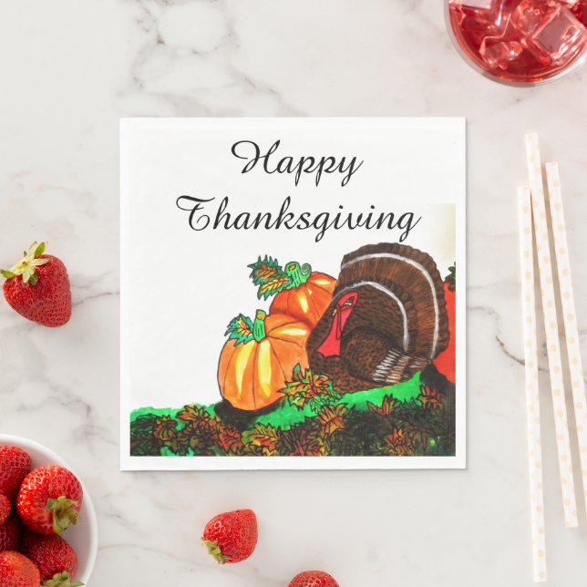 THANKSGIVING MAJESTIC TURKEY  NAPKIN (Insitu)