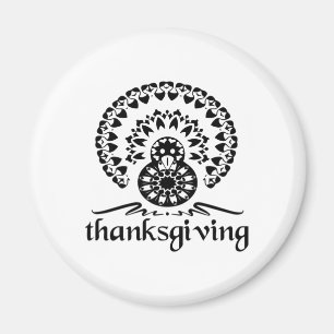 Thanksgiving Mandala Turkey Boho Folk Art Magnet