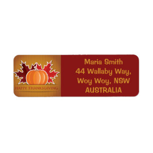 Thanksgiving maple and pumpkin return address label