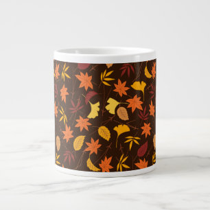 Thanksgiving Maple Fall Pattern Large Coffee Mug