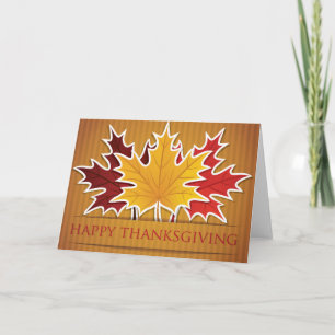 Thanksgiving maple leaf holiday card
