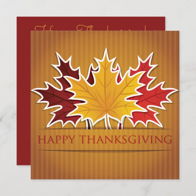 Thanksgiving maple leaf invitation (Front/Back)