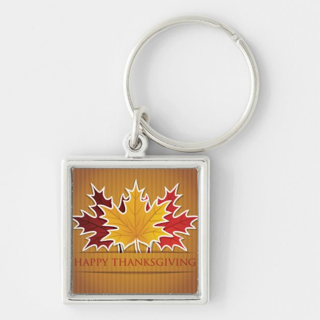 Thanksgiving maple leaf key ring (Front)