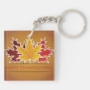 Thanksgiving maple leaf key ring
