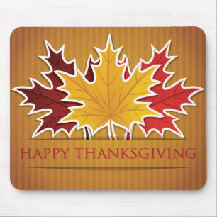 Thanksgiving maple leaf mouse pad