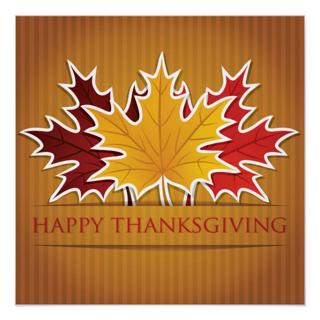 Thanksgiving maple leaf poster (Front)