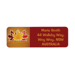 Thanksgiving maple leaf return address label