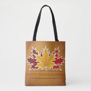 Thanksgiving maple leaf tote bag