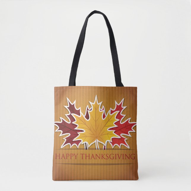 Thanksgiving maple leaf tote bag (Front)