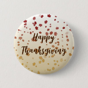 Thanksgiving Maple Leaves 6 Cm Round Badge