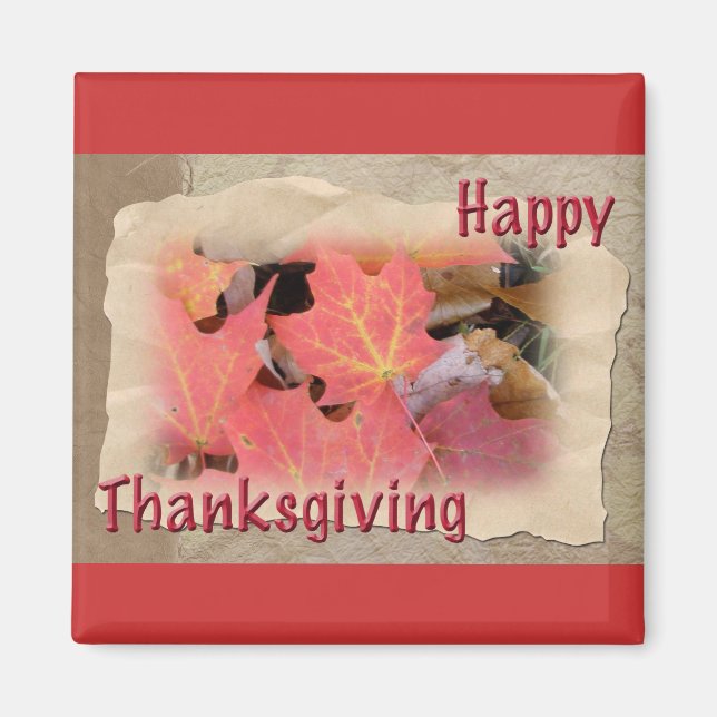 Thanksgiving Maple Leaves Coordinating Items Magnet (Front)