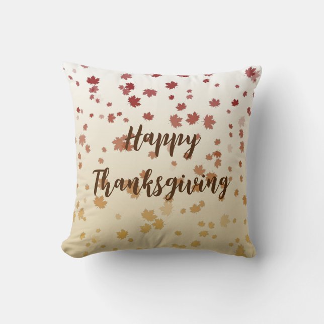 Thanksgiving Maple Leaves Cushion (Front)